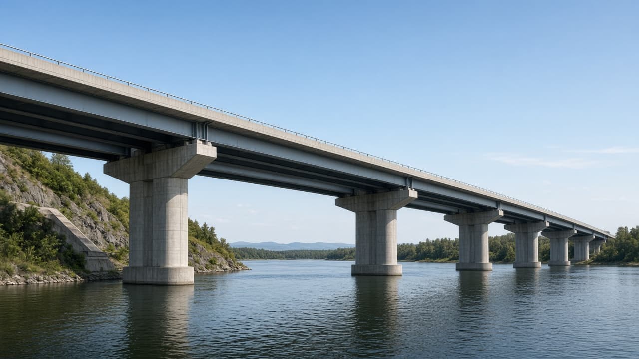 Bridge civil infrastructure over water
