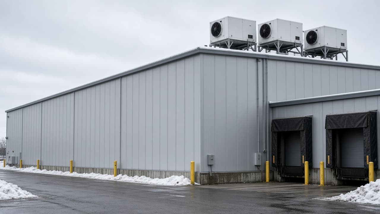 Cold storage industrial warehouse
