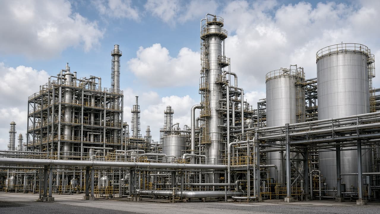 Industrial processing plant exterior
