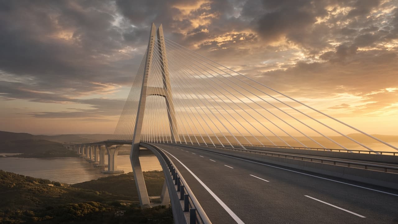 Public civil infrastructure bridge and roadway