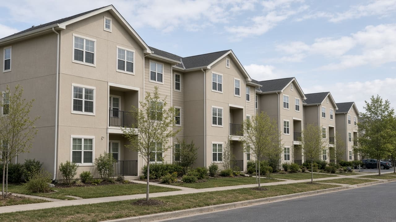 Affordable low-cost housing residential development